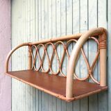 Vintage rattan shelf from the 60s