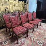 2x8 wooden and fabric chairs