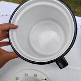 Yellow enamelled milk kettle