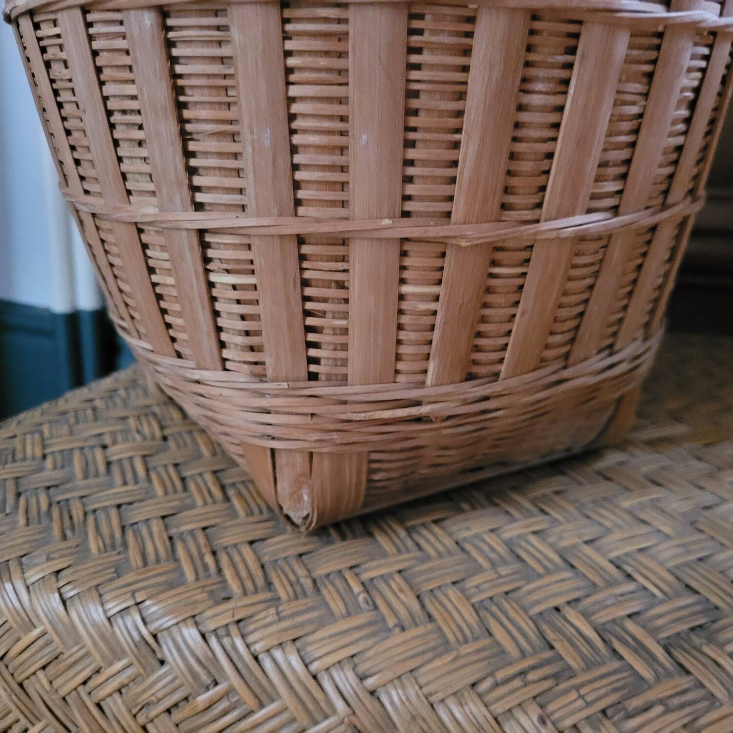 Duo de cache-pots en osier – France 1970-1980