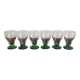 6 OLD COLORED GREEN STEMMED GLASSES FROM THE 1930S