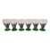 6 OLD COLORED GREEN STEMMED GLASSES FROM THE 1930S