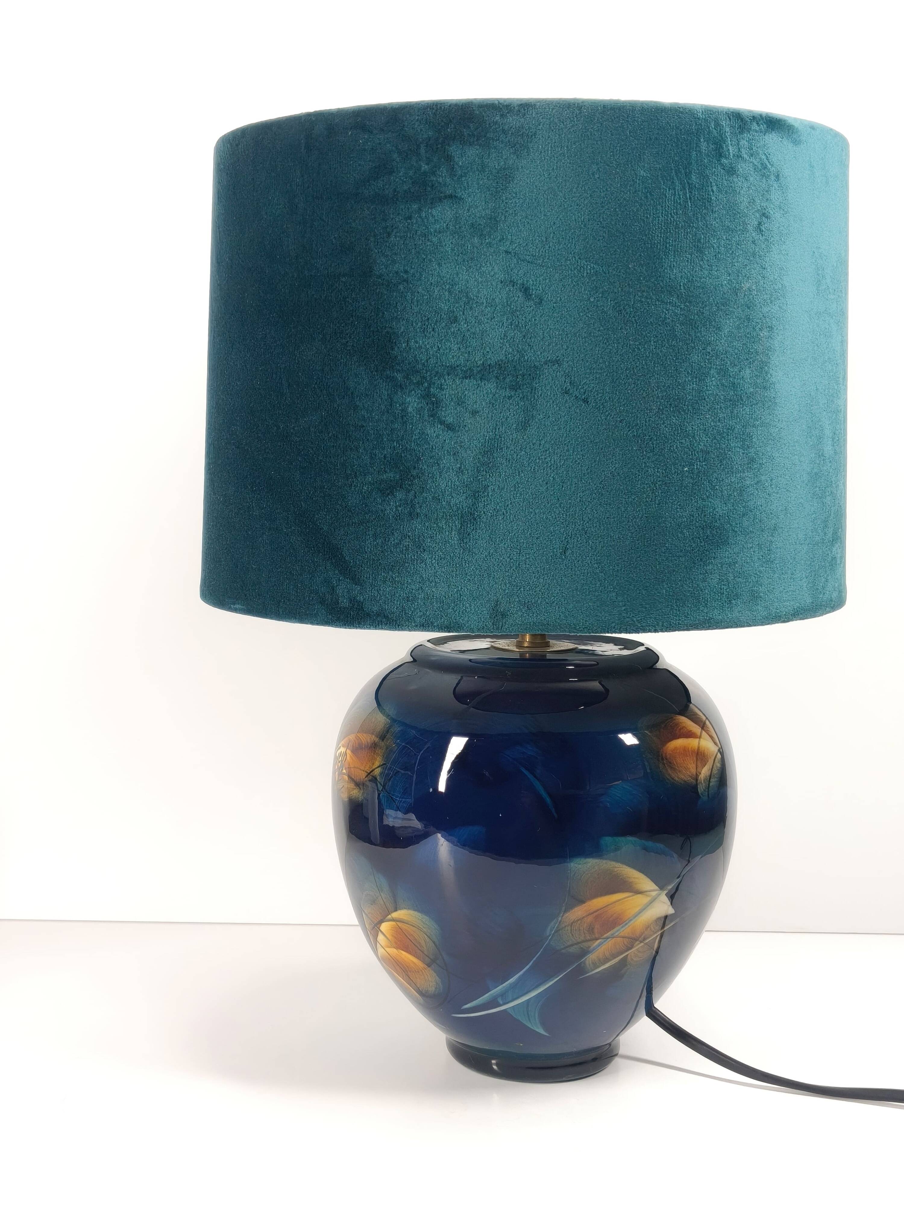 Lacquered ceramic lamp signed Grech