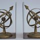 Pair of greenhouse book Astrolabe Sphere Armillary brass 1970