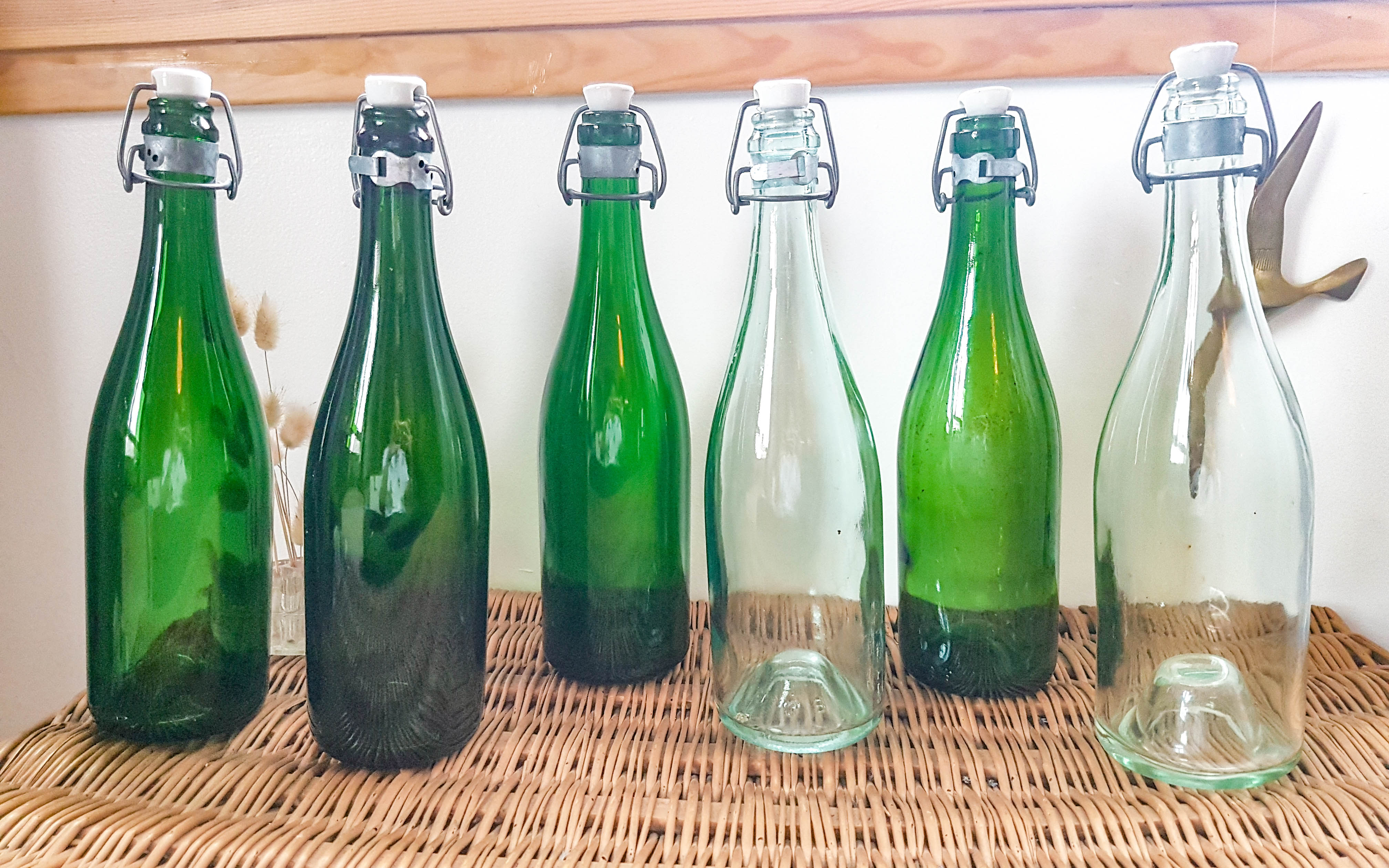 Vintage bottle with porcelain stopper