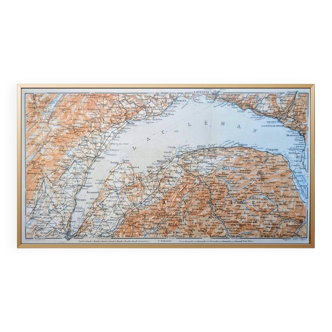 Lake Geneva, old map, printed in 1906.