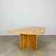 Table basse en pin massif forme organique, années 80