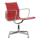 "EA 108" armchair in red leather, designed by Charles and Ray Eames for Vitra,