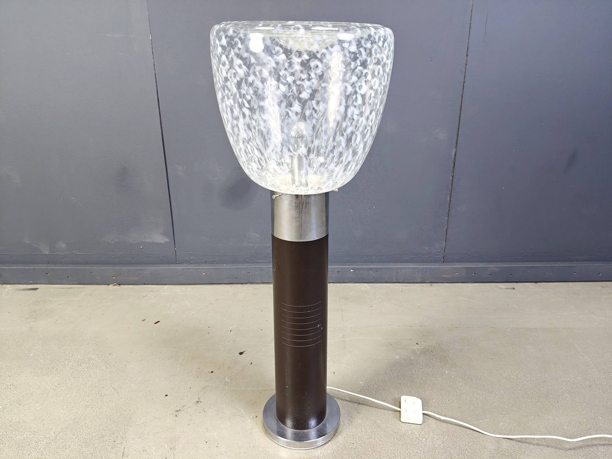 Vintage italian murano glass space age floor lamp, 1970s