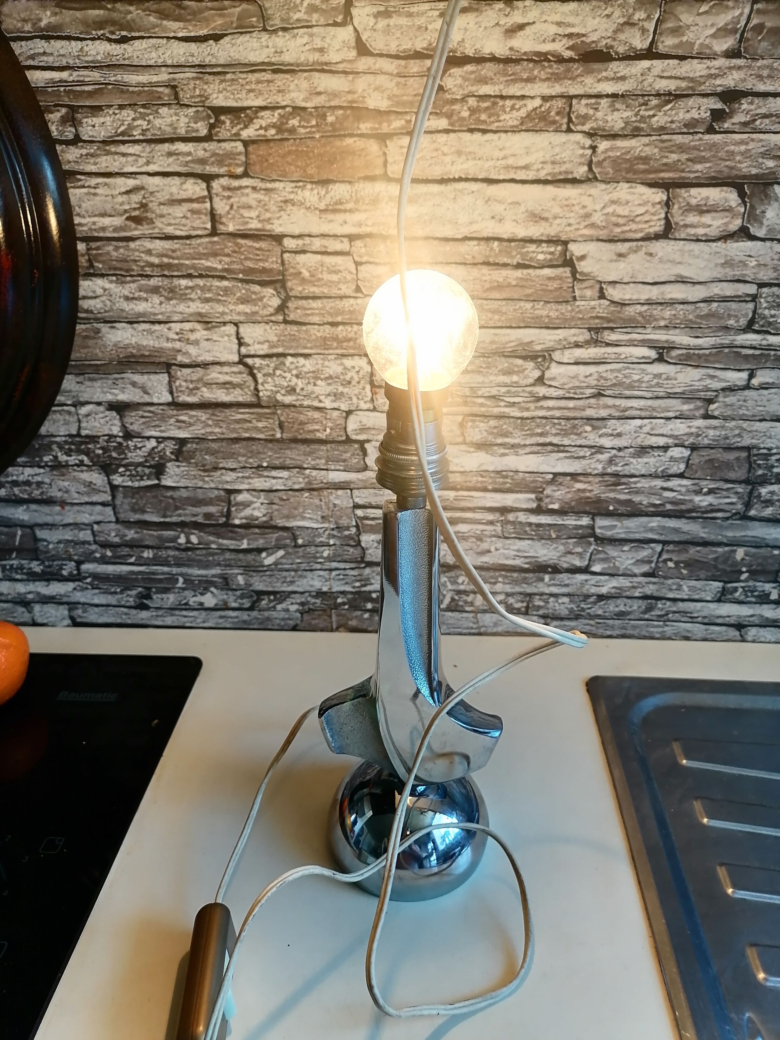 Foot Lamp bedside office chrome 1950 60