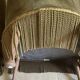 Paire de fauteuils crapaud vintage en velours brun tabac à franges