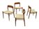 Set of 4 JL Moller model 75 chair by Niels Otto Moller Danish Design