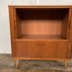 Petite Enfilade vintage à 2 portes coulissantes 1 abattant bar en teck Longueur 88 cm