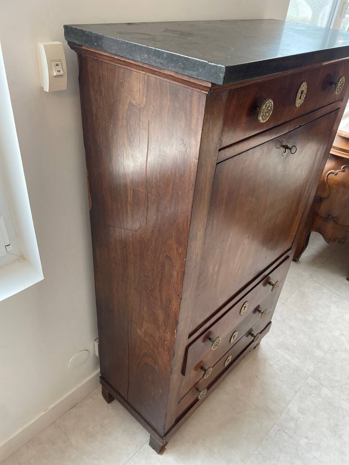 Empire mahogany veneer secretary