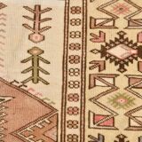 4x7 Cream & Brown Turkish Vintage Rug 120x211Cm SK 22198