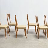 Set of six elegant Italian dining chairs