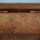 20th-century leather and Brazilian hardwood sofa, Brown