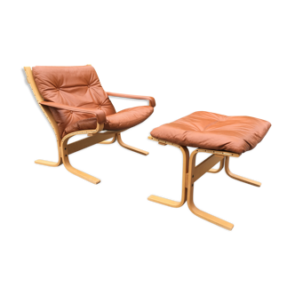 Fauteuil & ottoman scandinave Siesta ingmar relling années 80