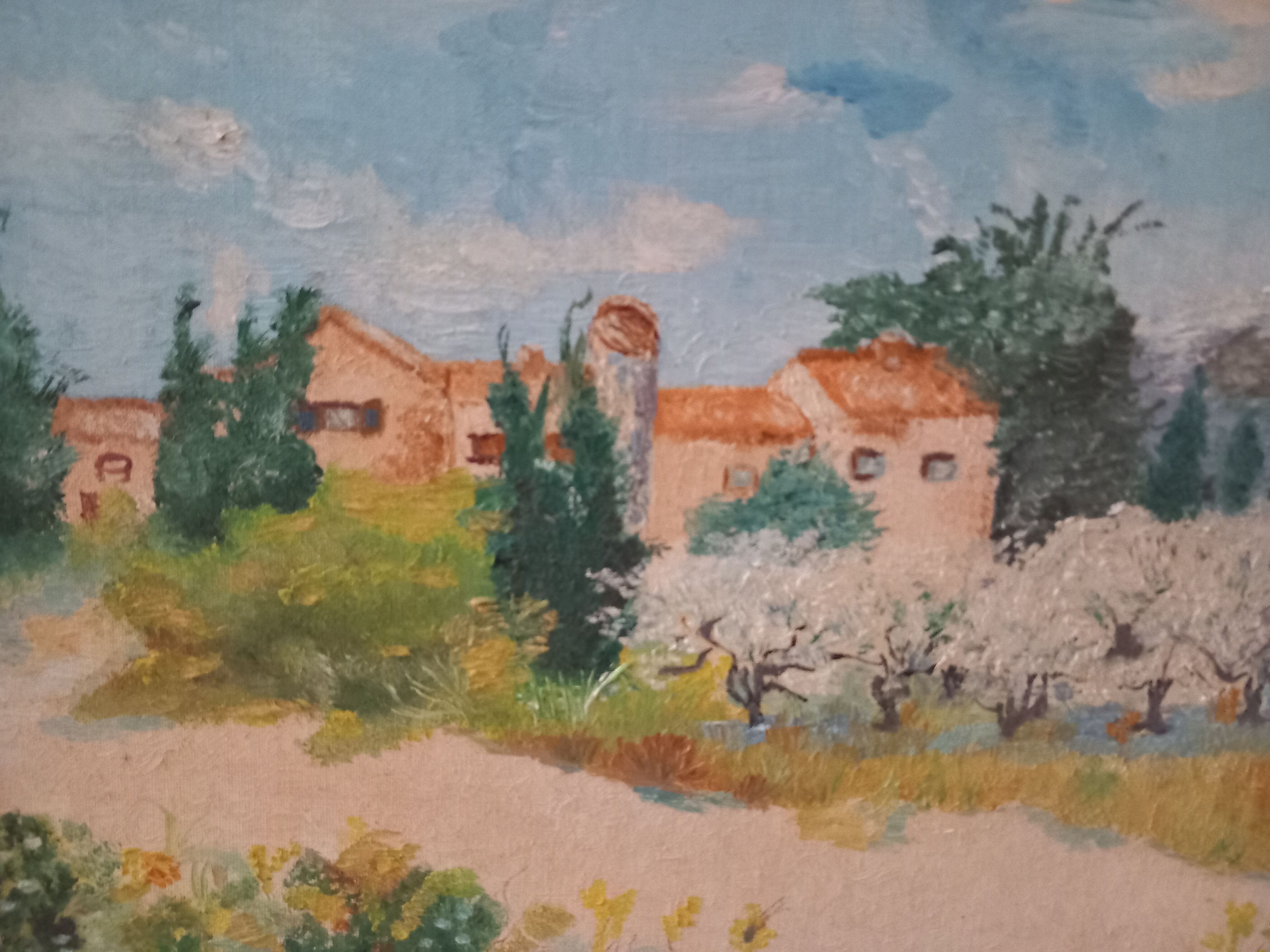 Oil on panel signed-landscape