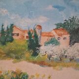 Oil on panel signed-landscape