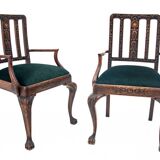 Ensemble de fauteuils de style Chippendalle, vers 1900. Après rénovation.