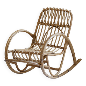 VINTAGE RATTAN ROCKING CHAIR