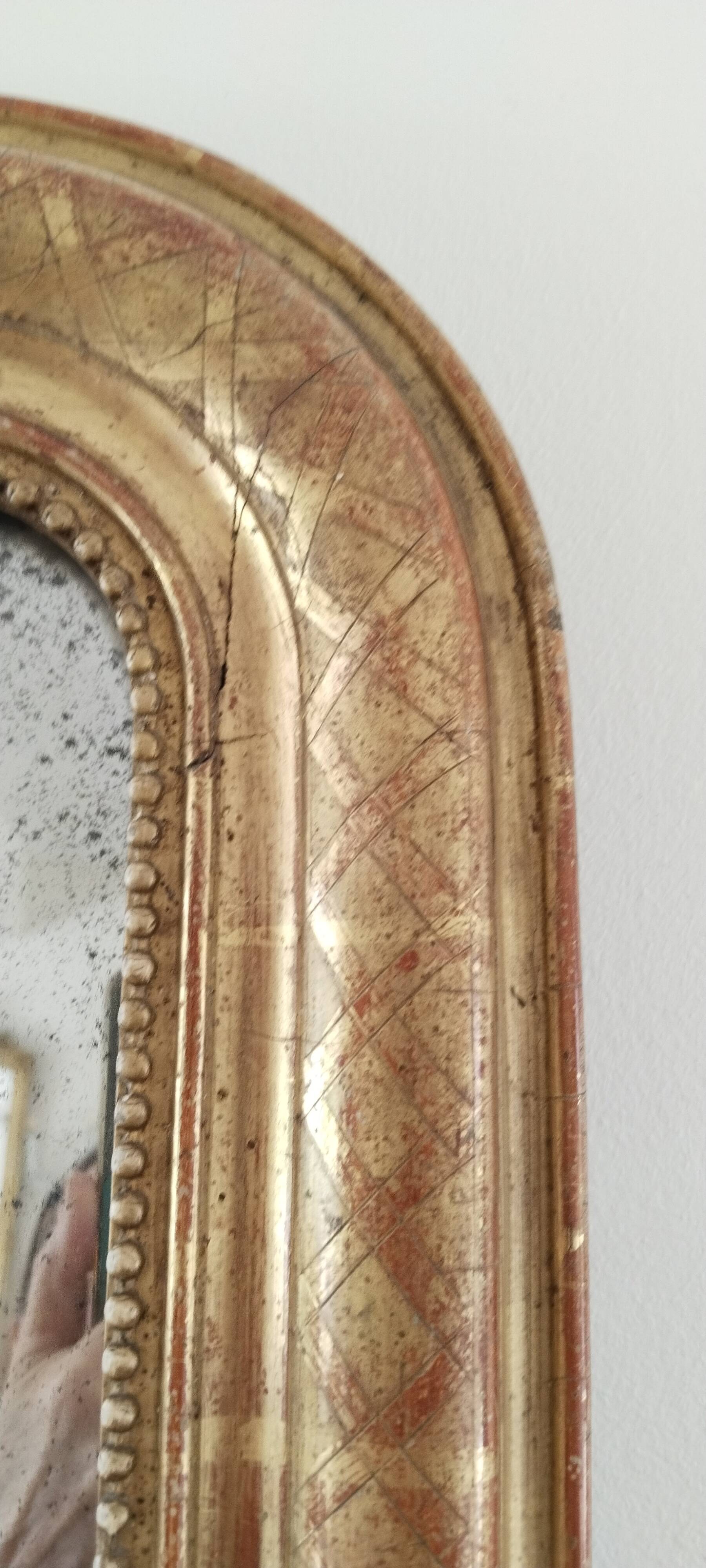 Miroir doré à la feuille Louis Philippe (  77 cm x  59 cm )