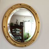 Miroir doré oval