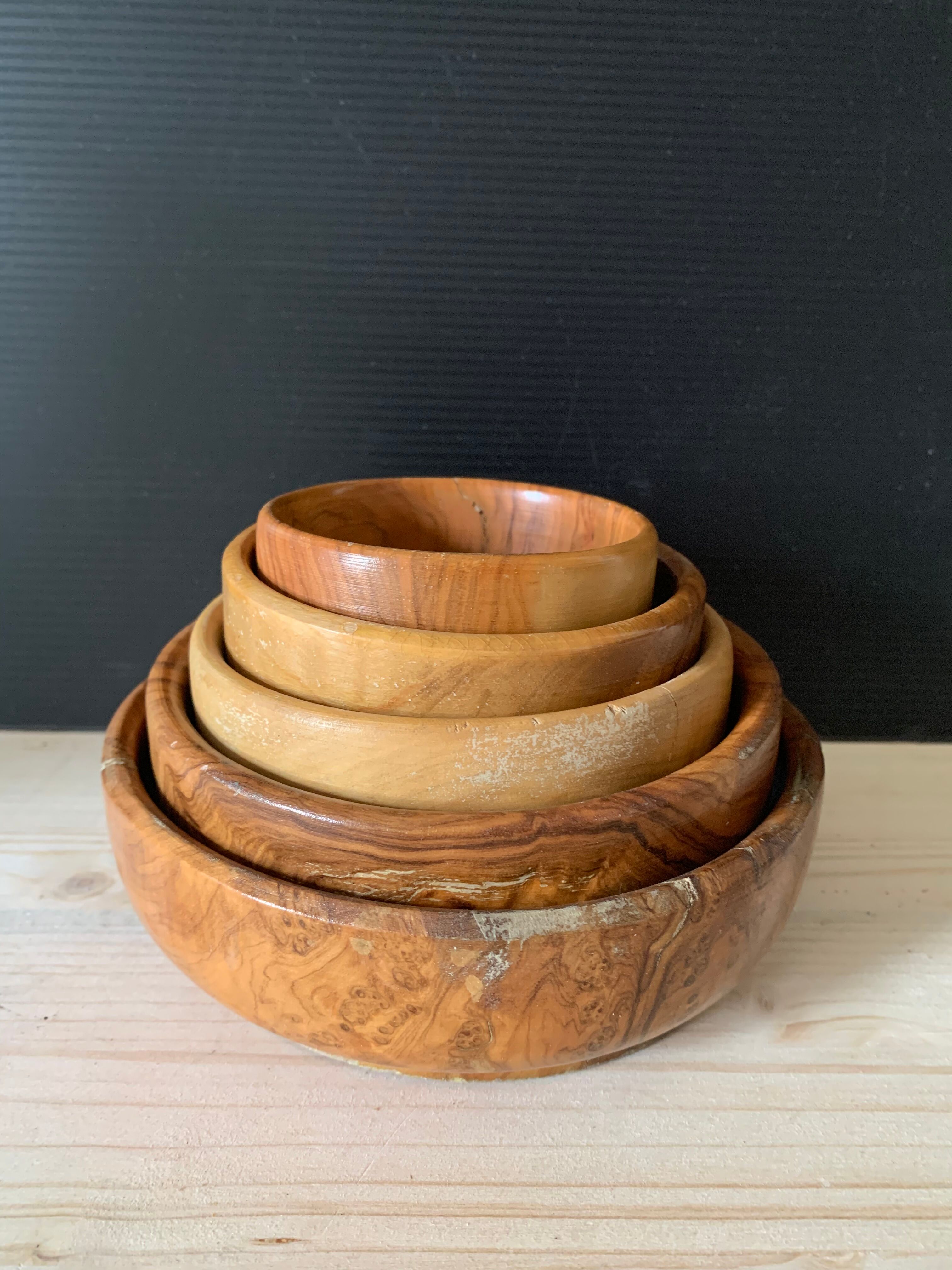 Set of wooden bowls