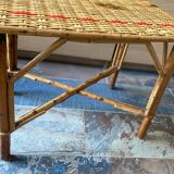 Table en rotin vintage