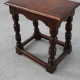 19th Century oak rectangular joint stool or table with turned legs, France