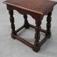 19th Century oak rectangular joint stool or table with turned legs, France