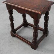 19th Century oak rectangular joint stool or table with turned legs, France