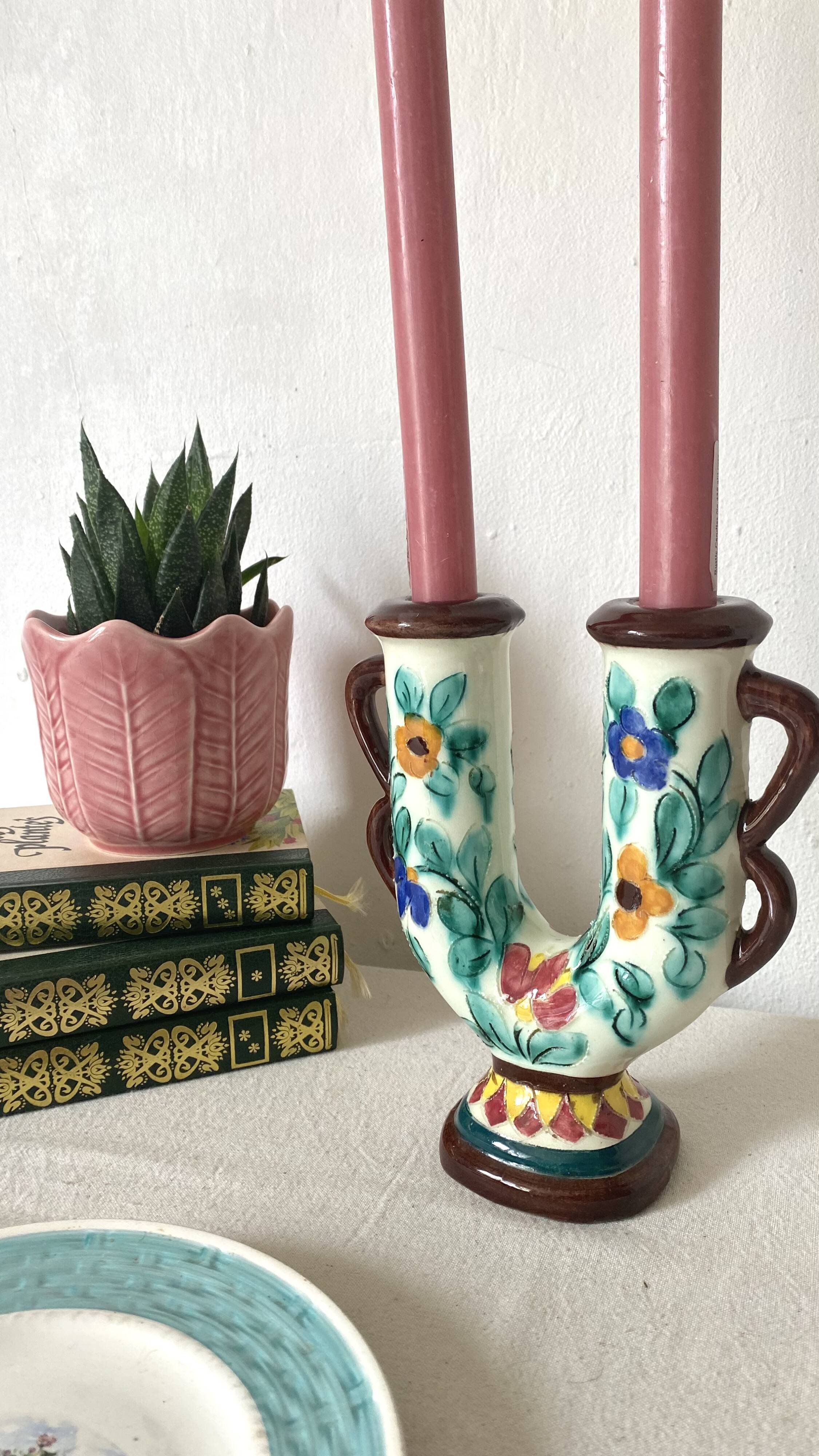 Bougeoir double fleuri  Cérart Monaco
