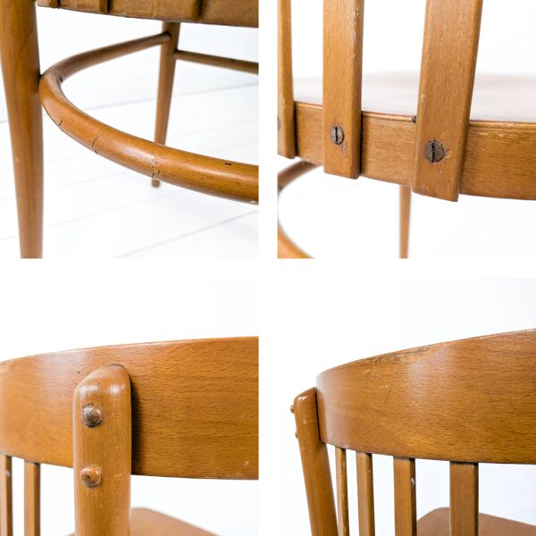 2pcs Chaise de café Chaise de bistrot Mid Century Vintage Café Bistro Streb