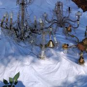 4 vintage crystal chandelier pendants