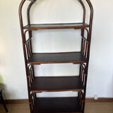 Vintage rattan bookcase shelf