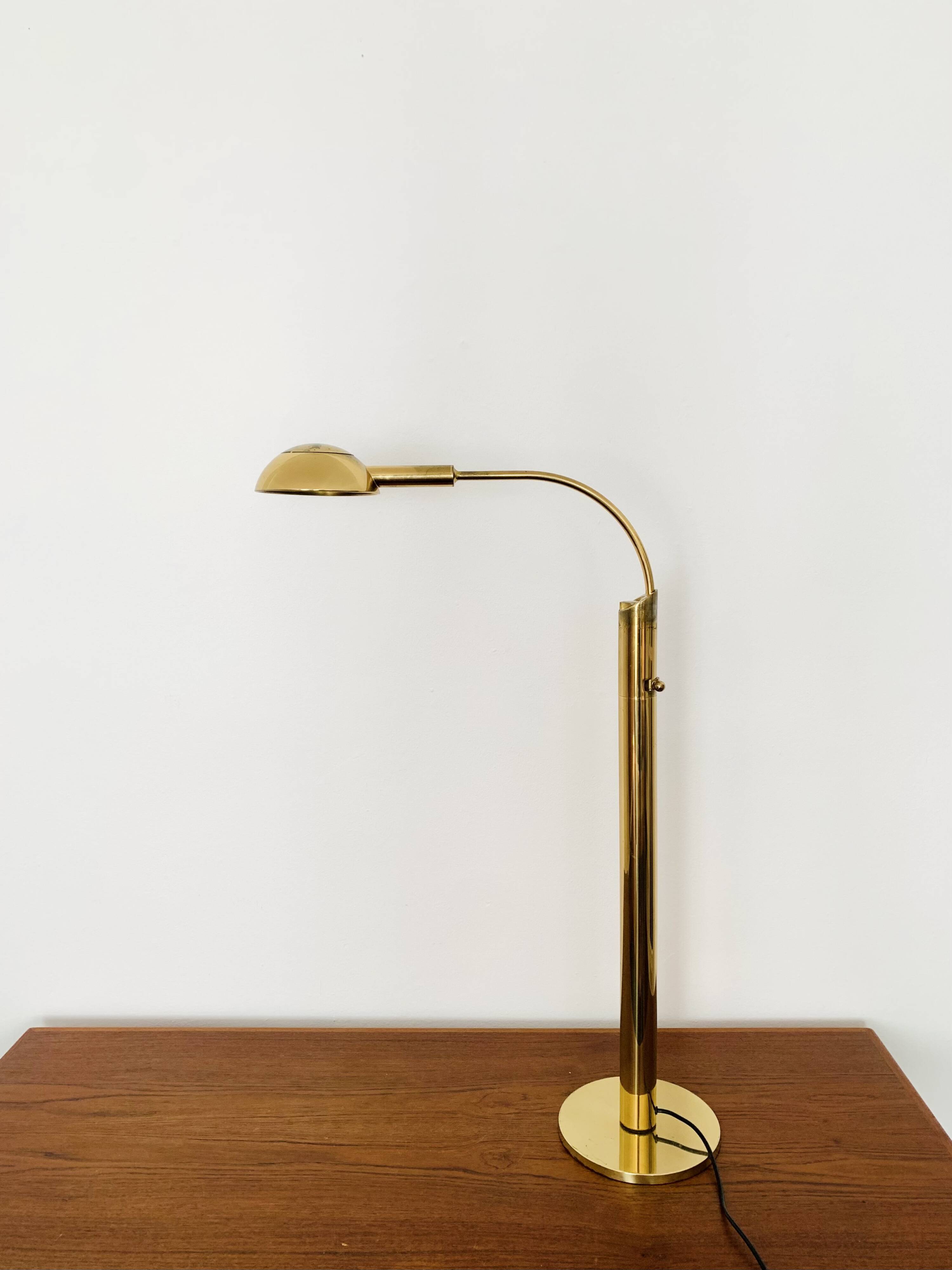 Adjustable 1970s Brass Floor Lamp by Florian Schulz