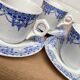 Set of 3 tea cups and their earthenware cups