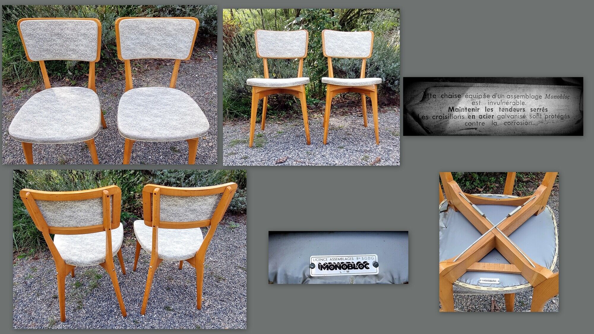 Pair of bistro chairs Luterma Monobloc 50s/60s