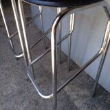 2 bar top stools metal chrome design 1980