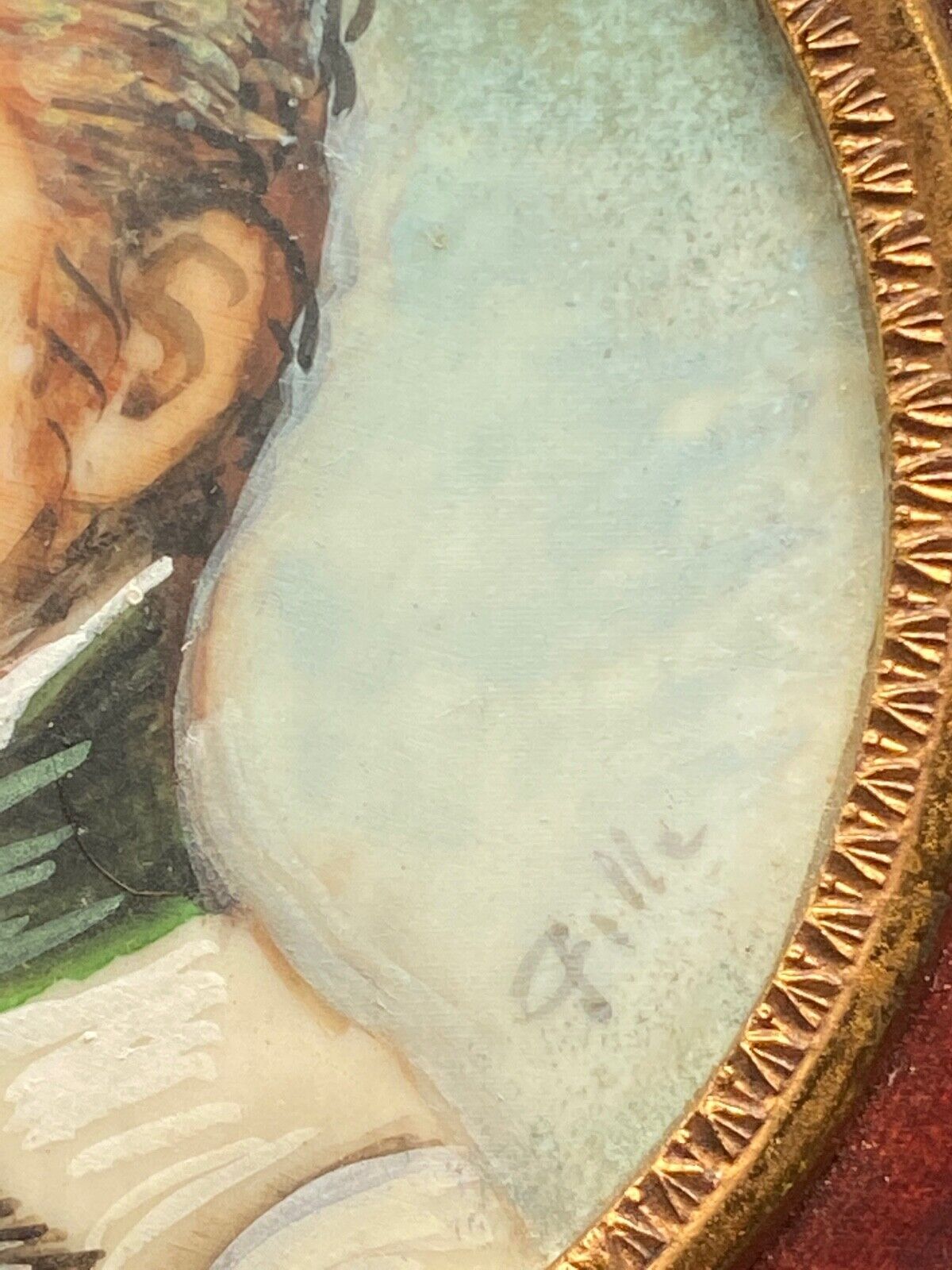 Hand-painted miniature by gille xxeme representing the eaglet