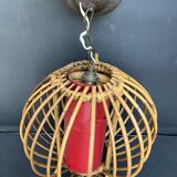 Wicker hanging lamp