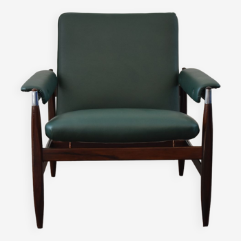 Fauteuil en palissandre & simili cuir modèle 112 par Leolux, années 1960