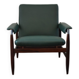 Fauteuil en palissandre & simili cuir modèle 112 par Leolux, années 1960