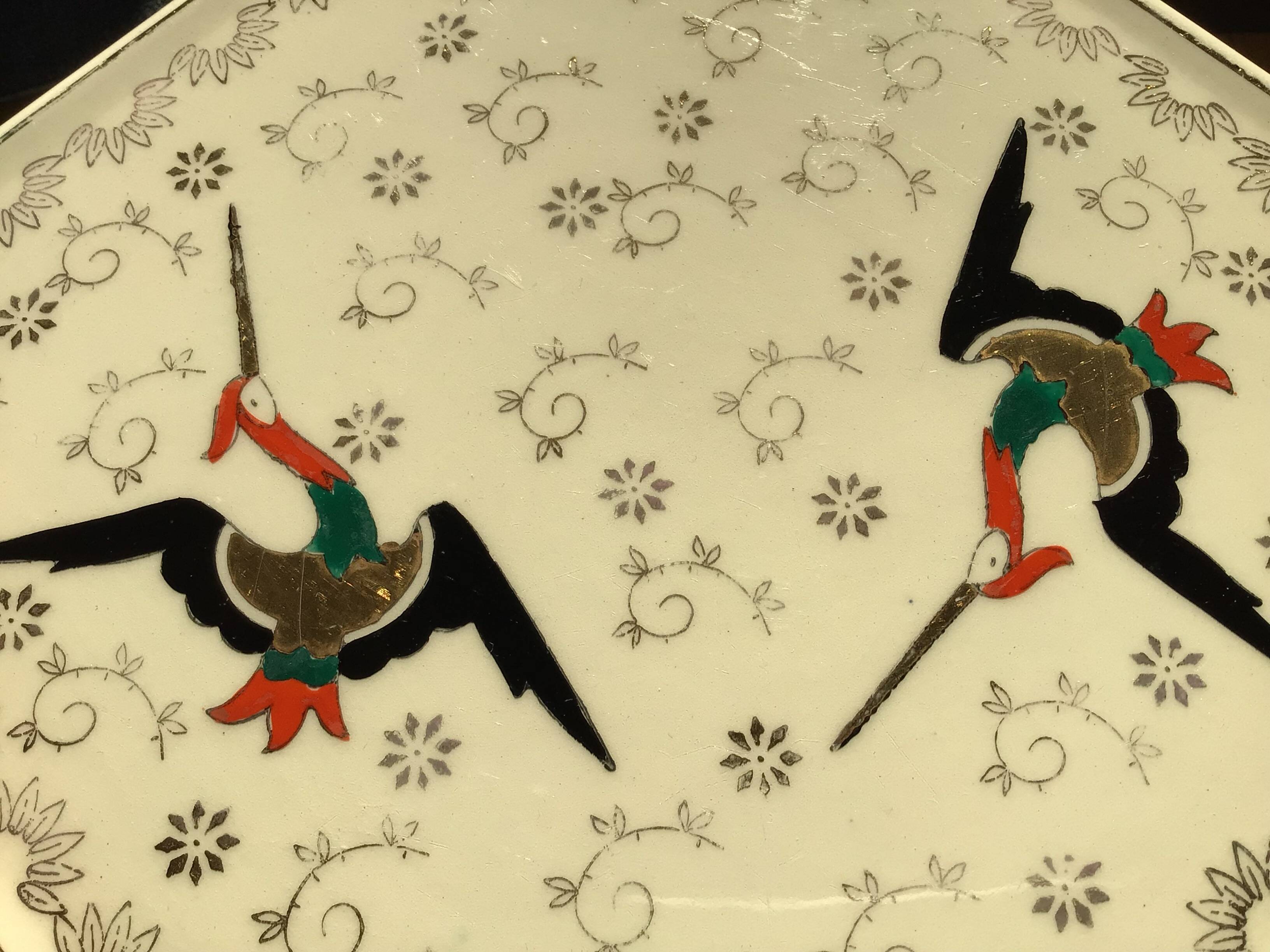 Longwy Chypre cream trivets and bottles