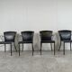 Vintage black leather dining chairs by Arrben, 1980s