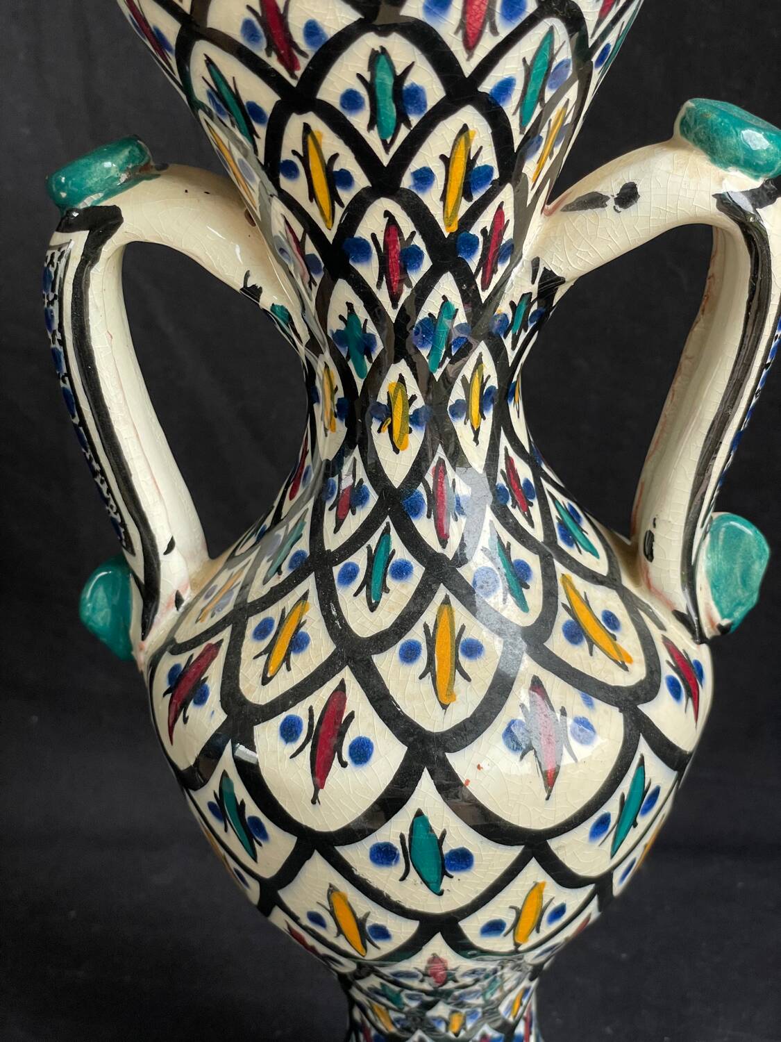 Safi Moroccan vase with 2 handles