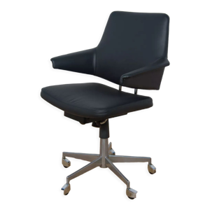 chaise de bureau en cuir - noir