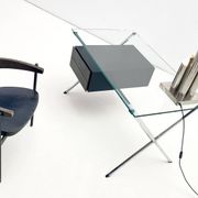 Franco Albini for Knoll - Chrome glass and black wood Desk
